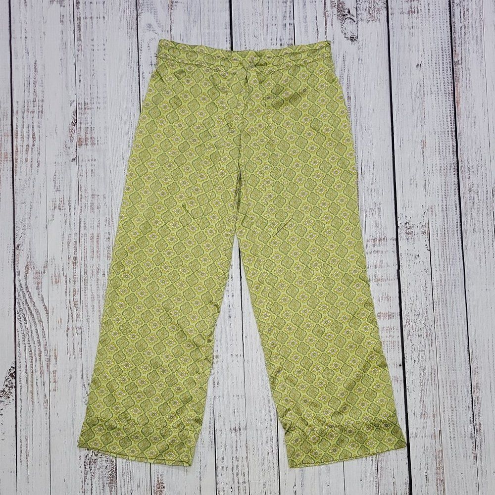 New York & Company Light Green Patterned Straight Leg Pants